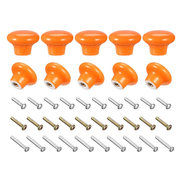Cerámica Cajón Perillas 10uds, Vintage Aparadores Forma Tirones 0.94x1.26 para Tocador Puerta Manijas Alacena Armario Cajón(Naranja)