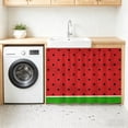 thumbnail image 3 of Watermelon Cabinet Curtain 28"Wx35"L, Dustproof Under Sink Skirt with Self Adhesive Tape, Black Polka Dots Green Summer Fruits Cabinet Curtain Cover for Bathroom Vanity, Kitchen Sink, Laundry Room, 3 of 9