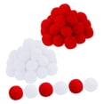 thumbnail image 3 of 30 Pcs Boules à Pompons Douces Mignonnes Pompons Enfants Bricolage Jouets Décor Cadeaux Rouge Rouge Blanc, 3 of 9