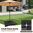 thumbnail image 6 of Heavy-Duty Cantilever Offset Patio Umbrella Stand Base Set, 88LBS Each Base, Easy Fill Water Sand, 4-Piece Base Stand, Patio Outdoor, Garden Poolside, 6 of 8