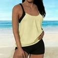 thumbnail image 4 of qucoqpe Womens Blouson Tankini Swimsuit Fashion Casual Loose Fit Two-piece Modest Bathing Suit with Shorts, 4 of 4