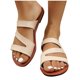 thumbnail image 4 of Zapatos Negros de las Mujeres Versátiles de Moda Casual Color Sólido Pie Redondo Más Tamaño Primavera/Verano Estilo Moderno Cómodo Pie Abierto Sandalias Planas, 4 of 9
