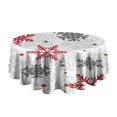thumbnail image 5 of White Christmas Snowflake Pattern Round Tablecloth 60"x60",Wrinkle Wipeable Table Cloth for Kitchen Dining Room Picnic Patio Party, 5 of 6