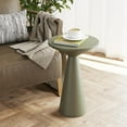thumbnail image 5 of Small Pedestal End Table Round Farmhouse Martini Table Wood Plant Stand Rustic Drink Table for Small Space Living Room, Sage Green, 5 of 15