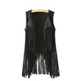 thumbnail image 4 of DuoJiaJ Women Casual Top Suede Ethnic Sleeveless Tassels Fringed Lapel Vest Cardigan Padded Sports Tank Tops Women, 4 of 4