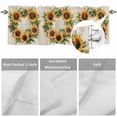 thumbnail image 2 of Kitchen Valances for Window, Spring Sunflower Leaves on Vintage Linen Light Filtering Rod Pocket Valance Curtain, Watercolor Floral &nbsp;Short Curtains Window Topper for Bedroom Living Room 60x18in, 2 of 8