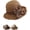 Khaki, variant on Straw Hat with Retro Bow Foldable & Breathable for Summer, Elegant Woven Straw Sun Hat with Bow