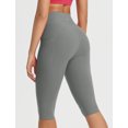 thumbnail image 2 of BALEAF Capri Leggings for Women with Pockets Knee Length Workout Yoga Capris Pants Tummy Control Casual Exercise Gray M, 2 of 8