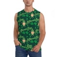 thumbnail image 2 of Lsque St Patrick's Day9 Print Men's Cotton Blend Sleeveless Muscle Shirts (S-3XL)- Moisture Wicking, Odor Protection, UPF 30+,X-Large, 2 of 8