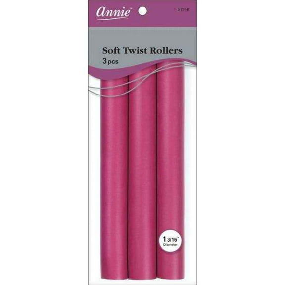 Annie Soft Heatless Twist Rollers 1 3/16in, 6 Count XL Curlers Plum