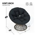 thumbnail image 2 of 40" Ergonomic Wicker Papasan Chair with Cloud Thick Density Fabric Cushion,3-proof Cover,High Capacity Iron Frame,Fluid 360 Degree Swivel for Reading,Living Room, Bedroom,Lounge,Brown Base,2 Colors, 2 of 5
