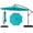 Turquoise, variante sur Gymax Parasol Suspendu Déporté de 10 Pi avec Base, Parasol Cantilever pour Patio, Rotation à 360°, Gris