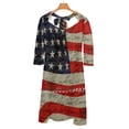 thumbnail image 3 of Robe Évasée Drapeau Américain Col Carré Robe Élégante Mode Féminine Imprimée Robe Drapeau Américain États Non Datés Patriotisme, 3 of 4