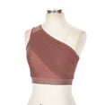 thumbnail image 4 of Eandarui Women Shiny Lyrical Dance Top One Shoulder Crop Top Lady Modern Contemporary Dancewear Dusty Pink XL, 4 of 6