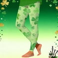 thumbnail image 2 of HXWCHs Girls Bootcut Pants St Patrick's Day Printed Leggings Stretch Athletic Base Layer Pants with Festive Irish Theme Design 1-2 Years Green, 2 of 5