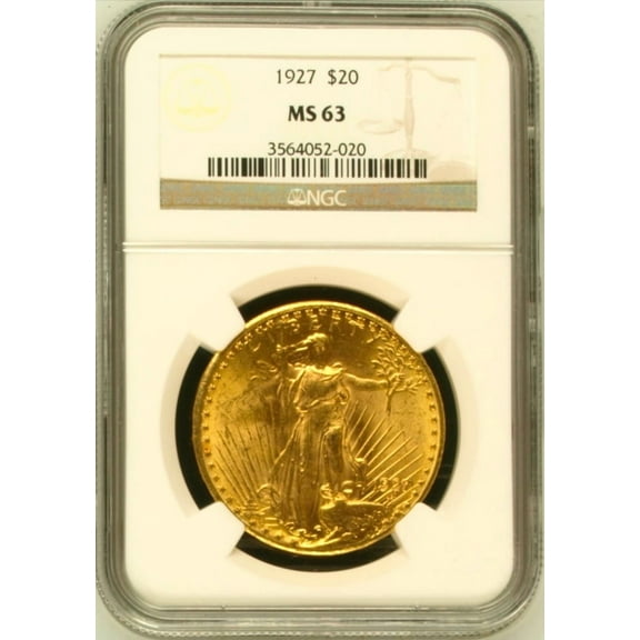 1927 $20 NGC MS-63 Gold Double Eagle Saint Gaudens Coin