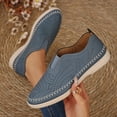 thumbnail image 2 of Women's Plus Size Perforated Slip On Loafers, Casual Solid Color Faux Leather Round Toe Moccasins, Comfortable Walking Shoes for Women, Perfect for Daily Outings and Casual Wear, 2 of 10