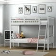 thumbnail image 5 of Costway Twin Over Twin Bunk Bed Convertible 2 Individual Beds Wooden White, 5 of 12