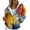 Orange, variant on Sweatshirt for Women Spring And Autumn Winter Printed Fashion Tie Dye Pattern Hooded Sports Shirt Sleeve Pocket Jacket Loose Zip Up Hoodie
