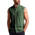 thumbnail image 5 of Tisuna Mens Sleeveless Shirts Button Down Breathable Casual Summer T-Shirts Mens Classic Collared Casual Shirts With Pocket For Sport Athletic Army Green Size L, 5 of 5