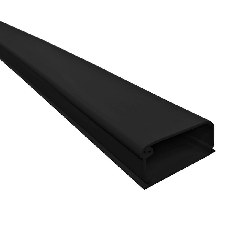 XX Large - 3W x 2H - PVC Latching Cable Wire Cord Raceway - 1 Stick (5  Feet) - Black