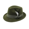 thumbnail image 1 of Langgg Polyester Classic Mens Top Hat With Exquisite Handmade Details Made Highest Felt Fabric Green, 1 of 6