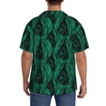 thumbnail image 5 of Haiem Mint Bird Feathers Men's Casual Shirts Short Sleeve Button Down Shirts Fashion Textured Summer Beach Shirt-Small, 5 of 7