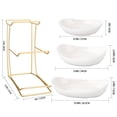 thumbnail image 5 of LUOLUO 3 Tier Ceramic Fruit Bowl With Metal Stand, Ceramic Fruit Display Shelf for Kitchen & Gathering,Ceramic Bowls for Food,Vegetable,Cake,Cookies(White), 5 of 13