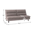 thumbnail image 3 of Lexicon Mackay Upholstered Click Clack Convertible Sofa in Brown, 3 of 5