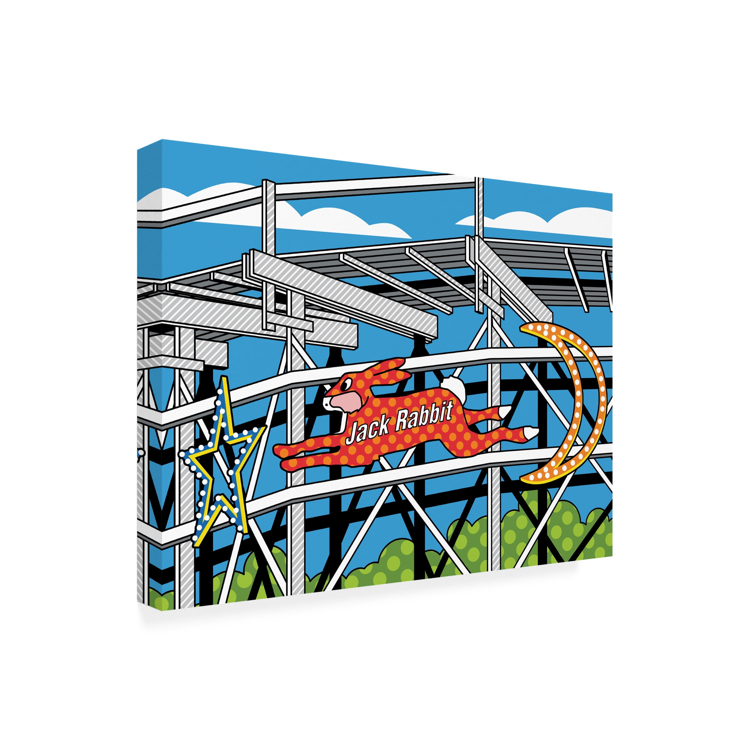 Ron Magnes 'Jack Rabbit Roller Coaster' Canvas Art