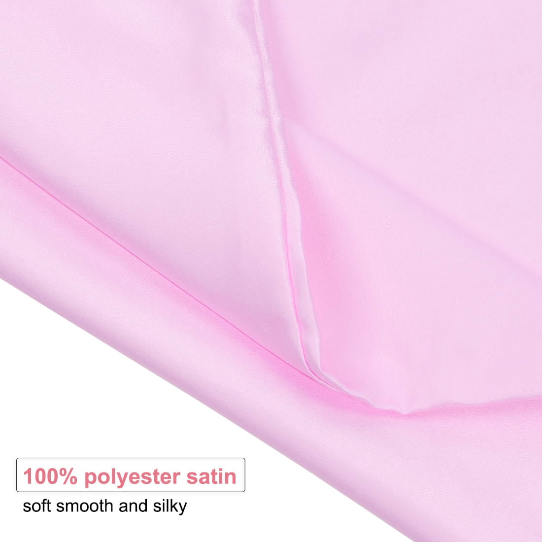 Unique Bargains Set of 4 Silky Satin Pillowcases Pillow Cover Pink King