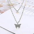 thumbnail image 1 of Butterfly Necklace For Women Double Layer Clavicle Chain Shiny Necklace--Gold-Model code 30906 Gold, 1 of 2