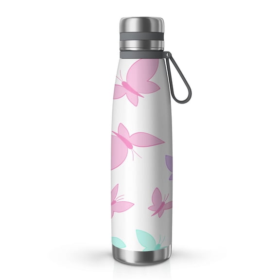 29oz Insulated Water Bottle with Tea Infuser, Stainless Steel Travel Mug, Boho Butterfly Decor