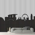 thumbnail image 3 of Idea4wall 4pcs Abstract Black and White Building Peel and Stick Wallpaper Removable Wall Murals Large Wall Stickers for Home Decoration, 66"x24", 3 of 5