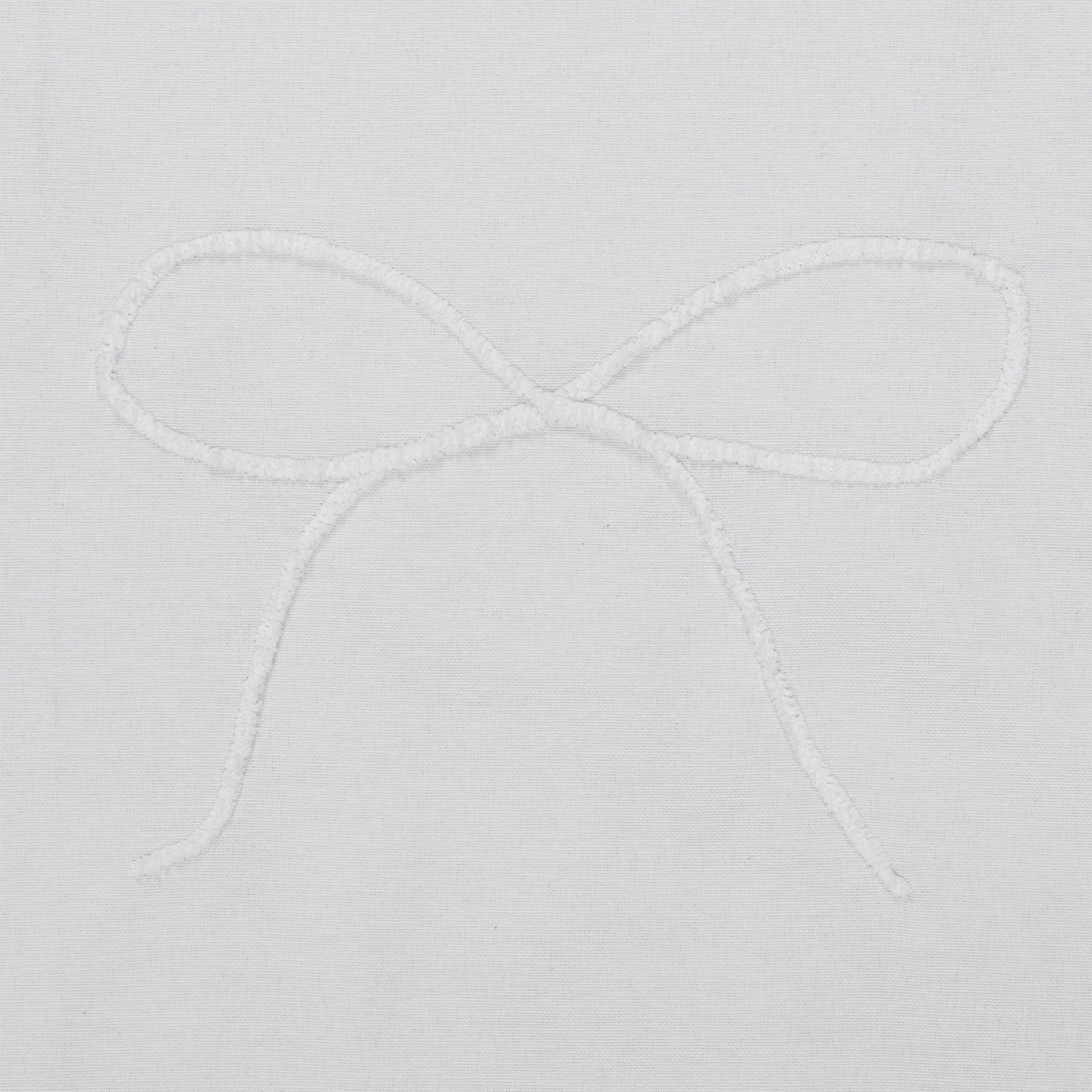 My Texas House White/White Embroidered Holiday Farmhouse Bow Cotton Shower Curtain, 72" x 72