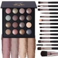 thumbnail image 1 of Paleta de sombras de ojos UCANBE Baked, juego de 16 colores con 15 pinceles, 1 of 7