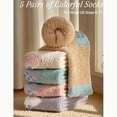 thumbnail image 3 of 5 Pairs Women's Fuzzy Socks with Non-Slip Grips, Soft Fluffy Slipper Ankle Socks for Winter Warmth, Home Sleep & Hospital Use, 3 of 7