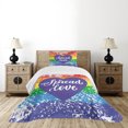 thumbnail image 4 of Ambesonne Rainbow Quilted Bedspread Set 2 Pcs, Spread Love Heart, Twin Size, Multicolor, 4 of 5