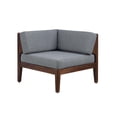 thumbnail image 3 of Linon Sorrell Acacia Corner Outdoor Lounge Chair with Cushions, Walnut/Gray, 3 of 13