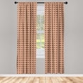 thumbnail image 4 of Ambesonne Geometric Window Curtains, Vintage Circles Squares, Each 28" W x 63" L, Blush Amber and Beige, 4 of 4