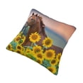 thumbnail image 2 of Rateoe Horse Sunflowers Pattern Throw Pillow Cover Premium Pillow Stuffer Sham Square for Decorative Cushion Bed Couch Sofa(Pillow insert not included), 2 of 8
