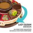 thumbnail image 3 of Nostalgia NCCA5 Lazy Susan Chocolate & Caramel Apple Party with Heated Fondue Pot, 25 Sticks, Decorating and Toppings Trays, 3 of 6