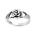 thumbnail image 3 of 925 Sterling Silver Oxidized Platinum Plated Rose Flower Bud Women Promise Women Valentines Day Gifts Ring, 3 of 4