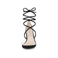 thumbnail image 6 of BLISSFUL STEP Women Lace Up Clear Strap Block Heels Sandals Black 7.5, 6 of 7