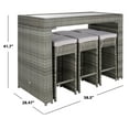 thumbnail image 4 of Safavieh Balcony Bar Height Outdoor Dining Table Set, Gray, 4 of 16
