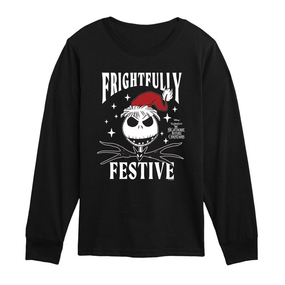 Nightmare Before Christmas - Frightfully Festive - Youth Boys Long Sleeve Graphic T-Shirt