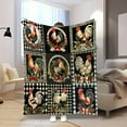 thumbnail image 2 of American Retro Rooster Medieval Country Pastoral Theme Flannel Blanket Soft Warm Perfect Gift Holiday Memories Suitable Best Friends Family Ideal Napping Camping Travel And Home Decoration, 2 of 6