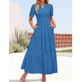 thumbnail image 3 of Vestido largo ZESICA 2025 de verano con manga corta y cuello en V para mujer, 3 of 7