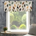 thumbnail image 4 of Vintage Leaf Valances for Windows Spring Abstract Green Brown Leaf Plant Linen Texture Rod Pocket Curtain Valance Window Treatment Short Curtains for Kitchen Living Room, 42"x18", 4 of 9