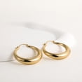 thumbnail image 3 of SFTING Hoop Earrings for Women 43MM Chunky Teardrop Silver Plated Yellow Classic Hypoallergenic Jewelry Anniversary Gift for Her, 3 of 6